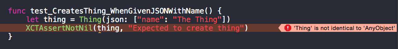 "'Thing' is not identical to 'AnyObject'"